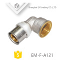 EM-F-A121 Copper equal female elbow brass nickle plated compression fitting